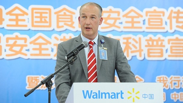 Walmart China chief compliance officer Paul Gallemore announcing increased investment