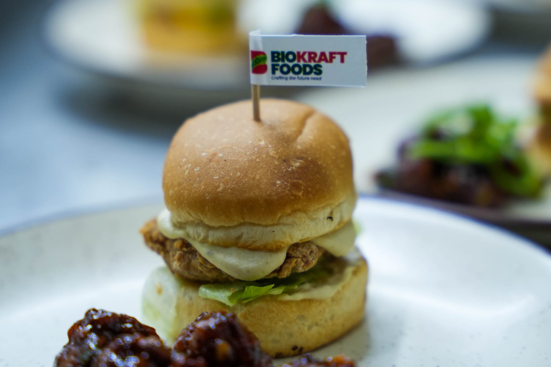 Biokraft Foods served chicken sliders and Indo-Chinese style chilli chicken at India's first formal tasting event for cultivated chicken meat.