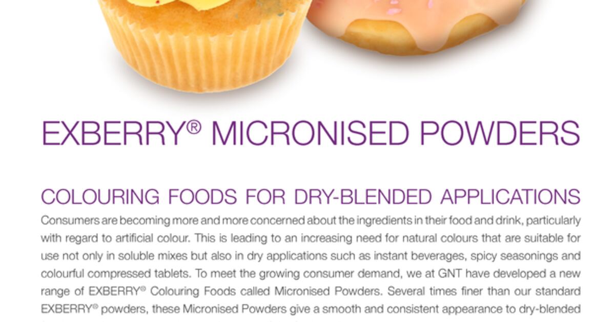 Exberry® Micronised Powders Colouring Foods for Dry-blended Applications