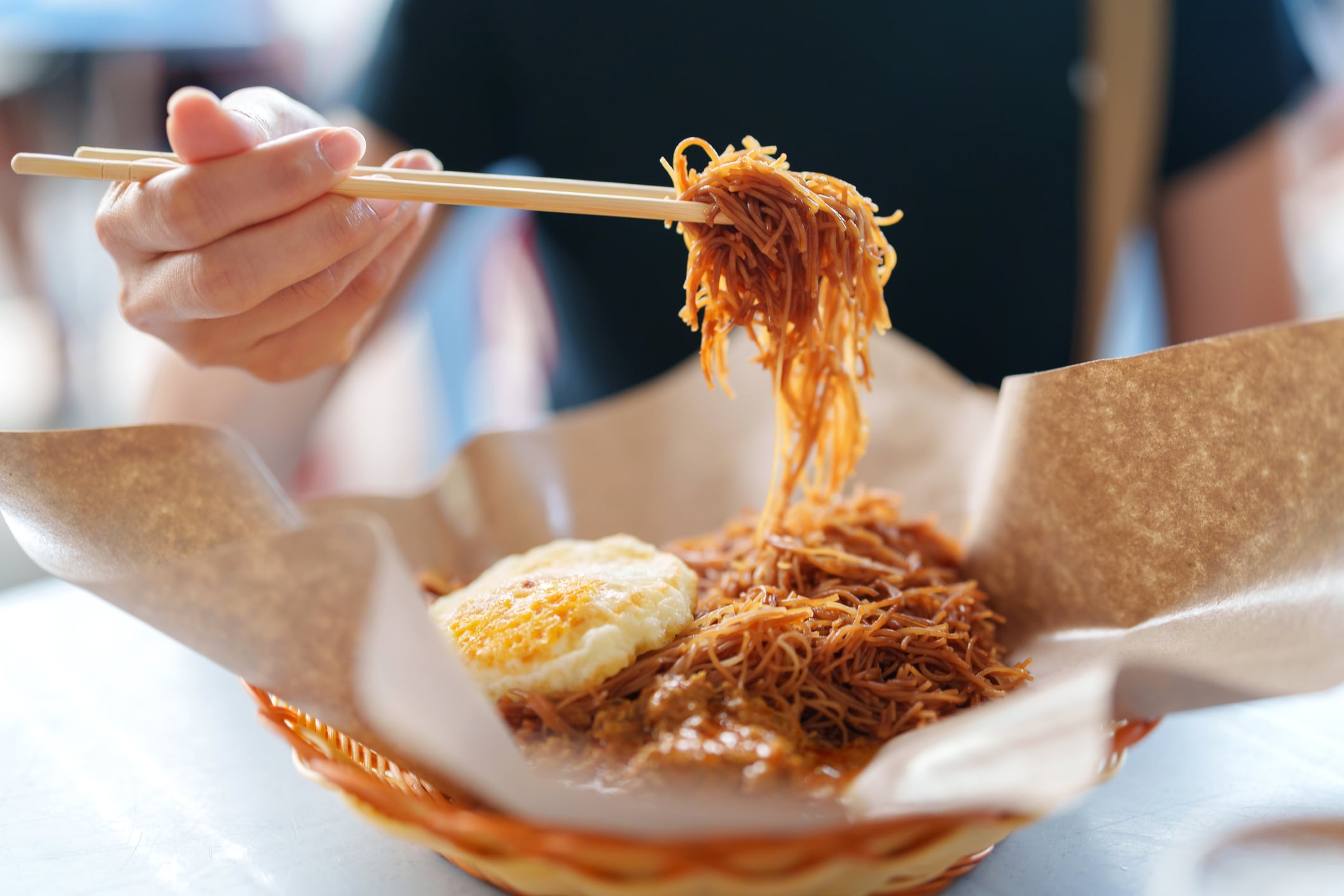 Vermicelli or thin rice noodles are a staple Asian food.