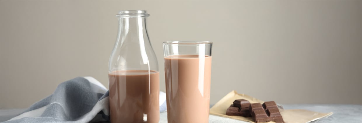 Glasses of chocolate milk