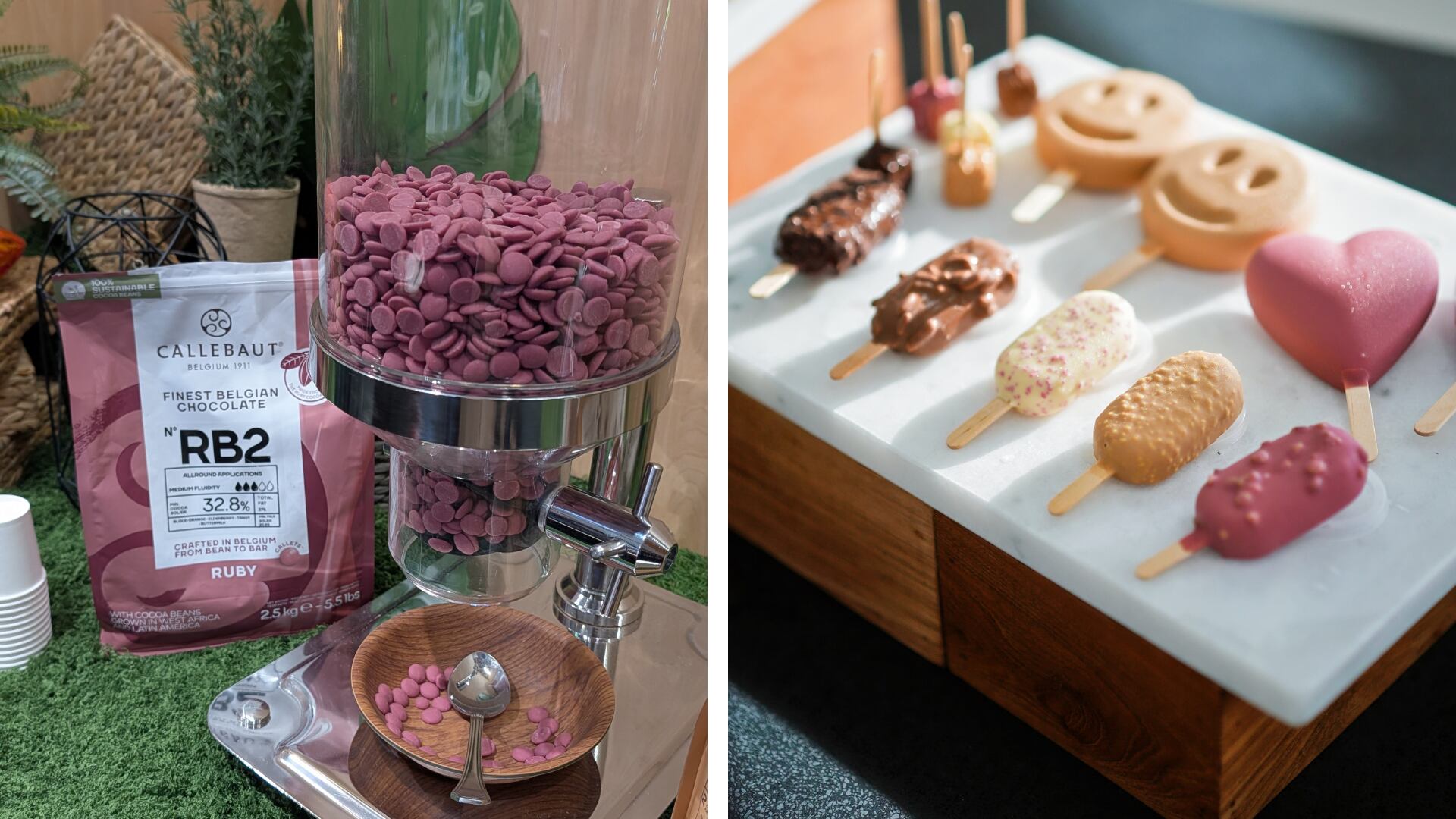 Barry Callebaut’s cacao coatings for ice cream include the Ruby Chocolate, made from ruby cocoa beans that naturally deliver a vibrant pink colour and a fresh, berry-like taste without added colours or flavours.