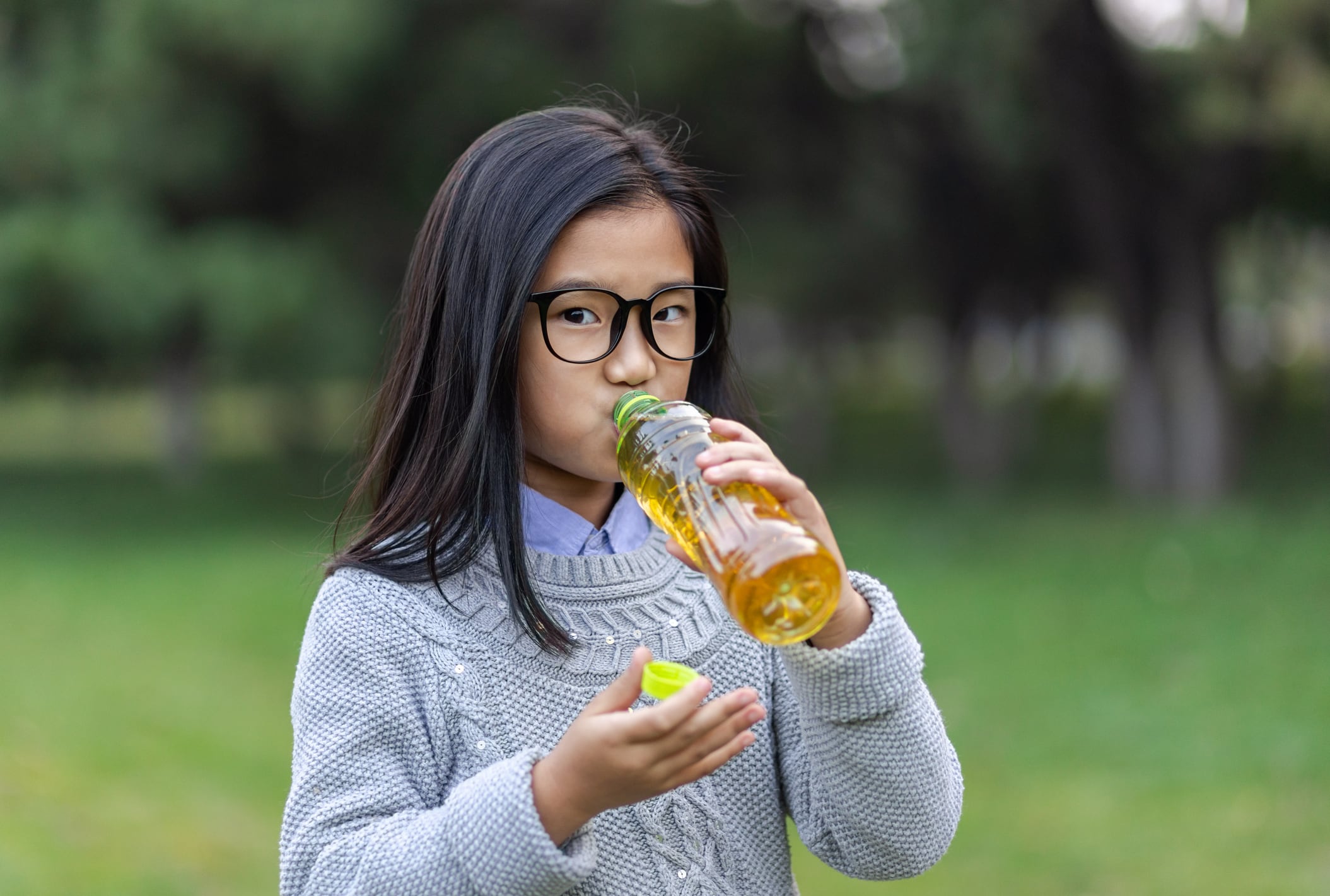 Little girl drinking