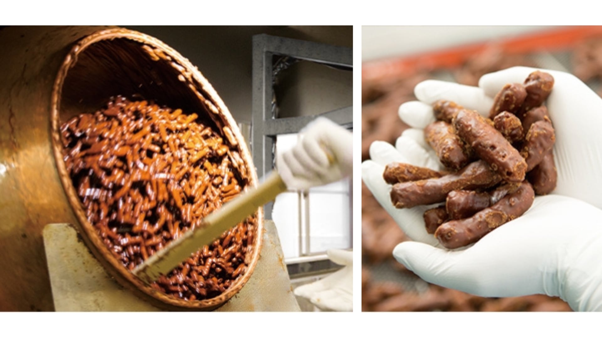 Each piece is coated with syrup in a rotary drum and flavoured accordingly, with the process carried out by skilled artisans.