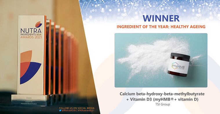 Healthy Ageing Ingredient of the Year: myHMB® + vitamin D by TSI Group