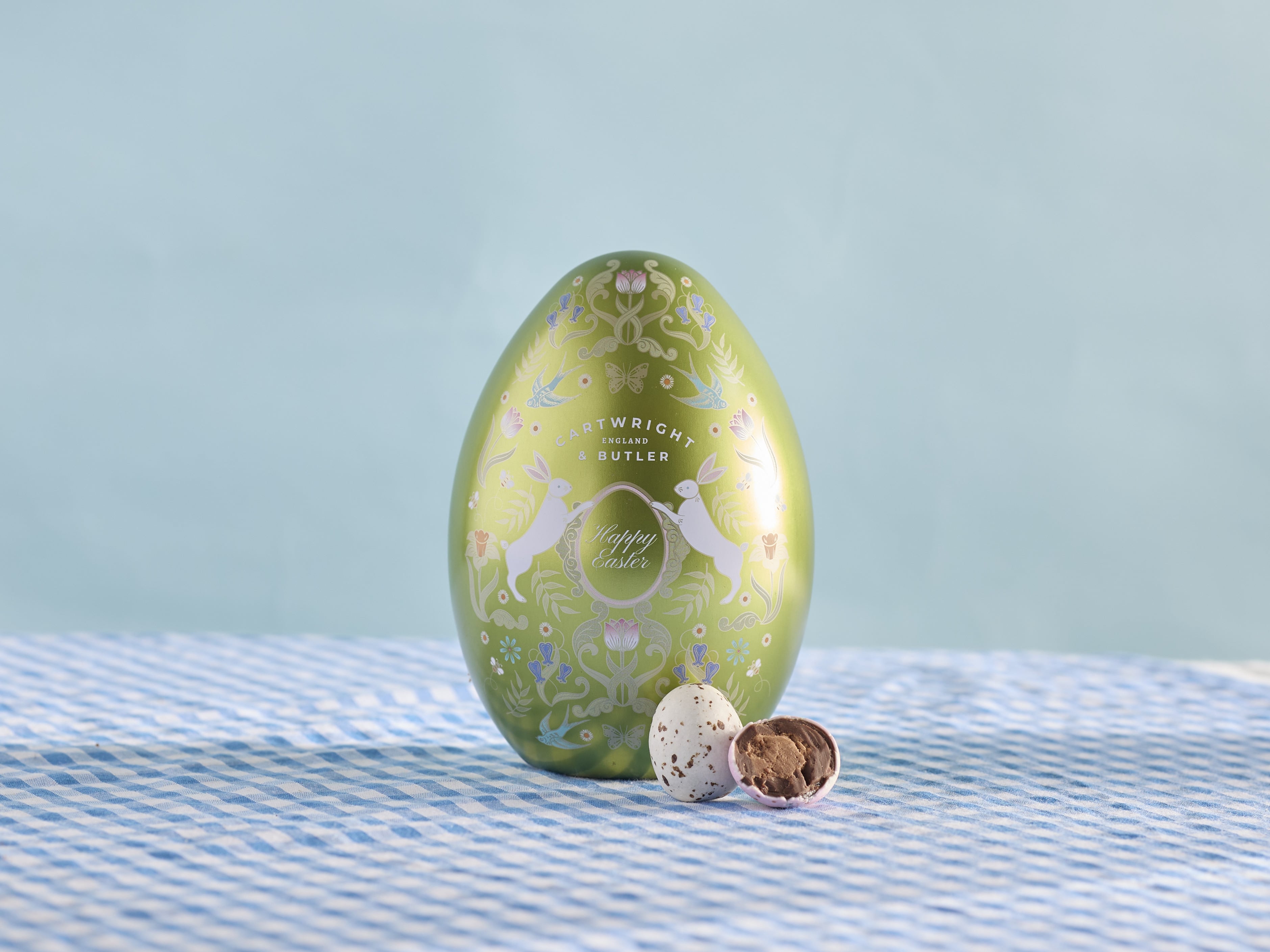 Cartwright & Butler Simnel cake in green presentation tin.