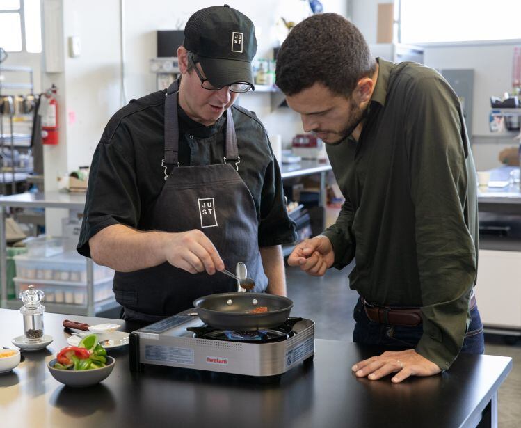 Vitor-Santo-Chris-Jones-in-kitchen-JUST-cell-based-meat.jpg