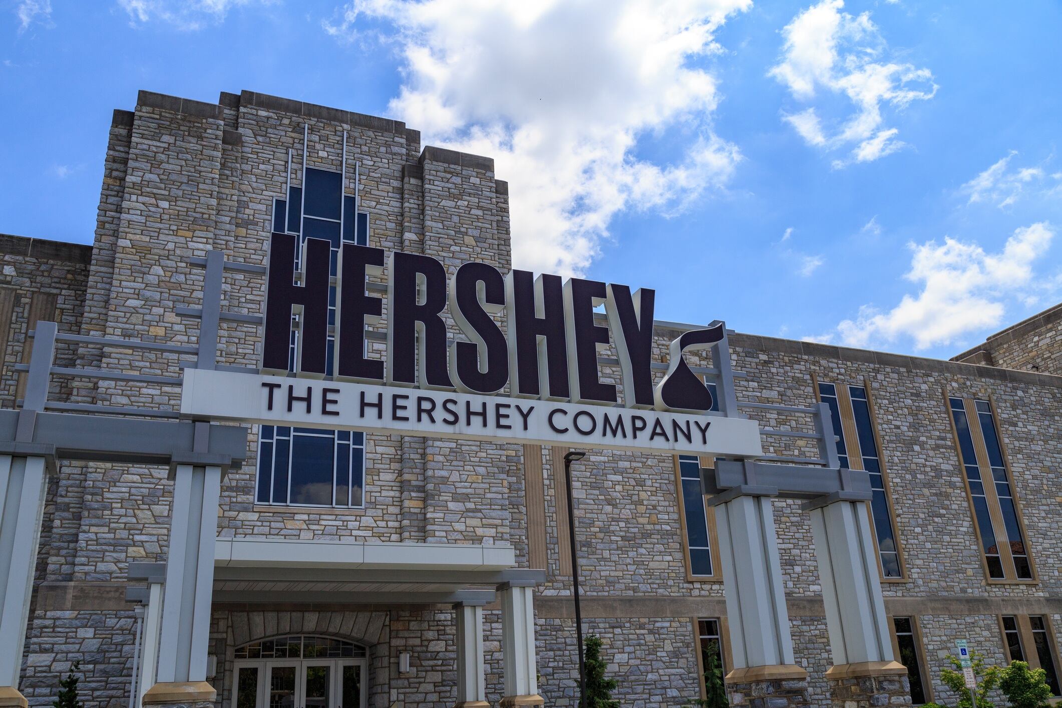 Entrance of the Hershey Company Chocolate factory in downtown Hershey.