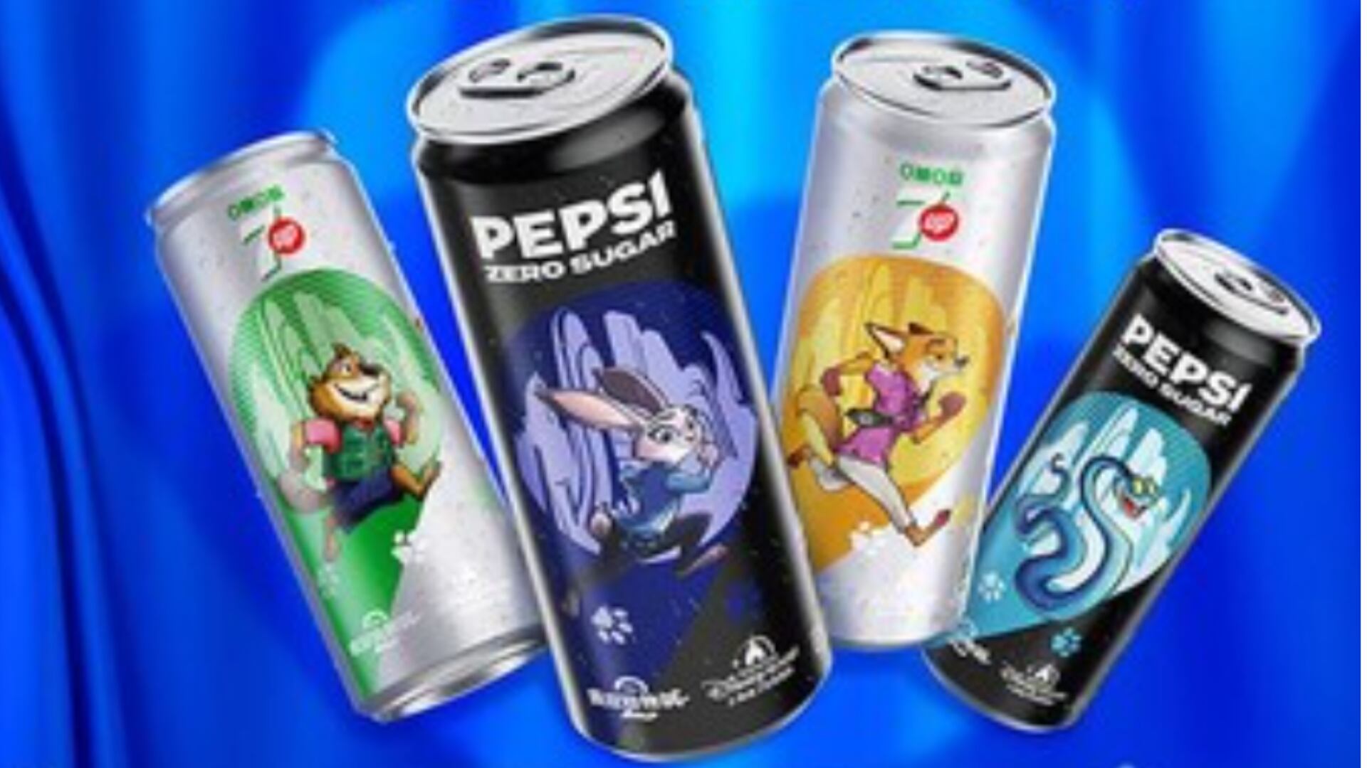 Zootopia characters Judy Hopps, Nick Wilde, Gary, and Nibbles feature on PepsiCo’s limited-edition cans.