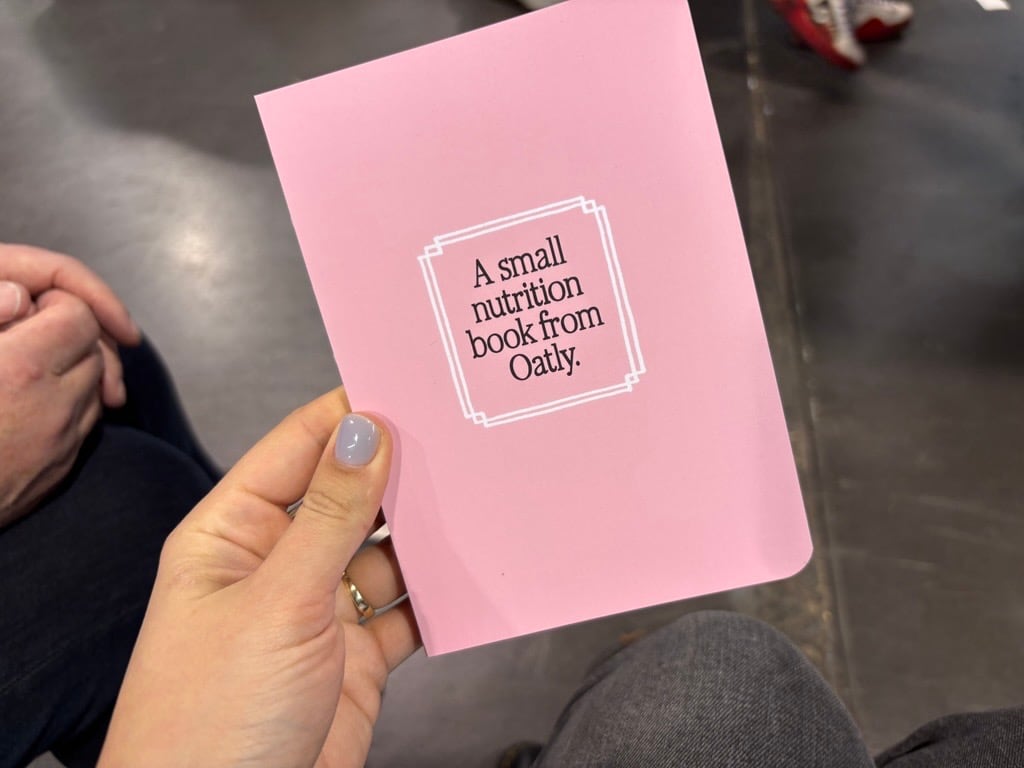 A copy of Oatly's "small nutrition book"