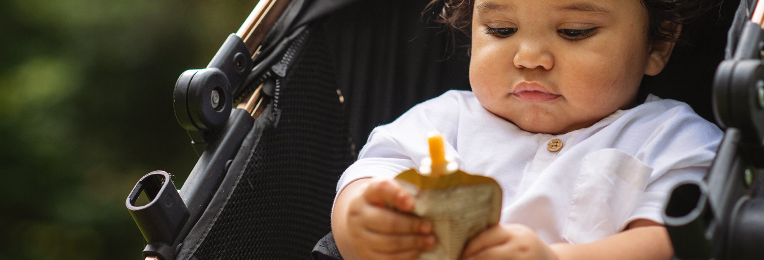 Baby eating yogurt