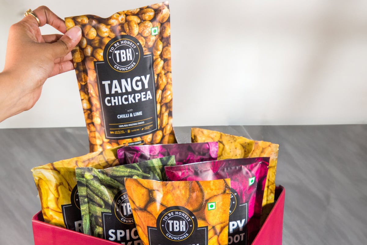 TBH snacks aim to retain the natural colour, nutrients, and fibre of raw vegetables while using 50% less oil than traditional deep-fried chips.
