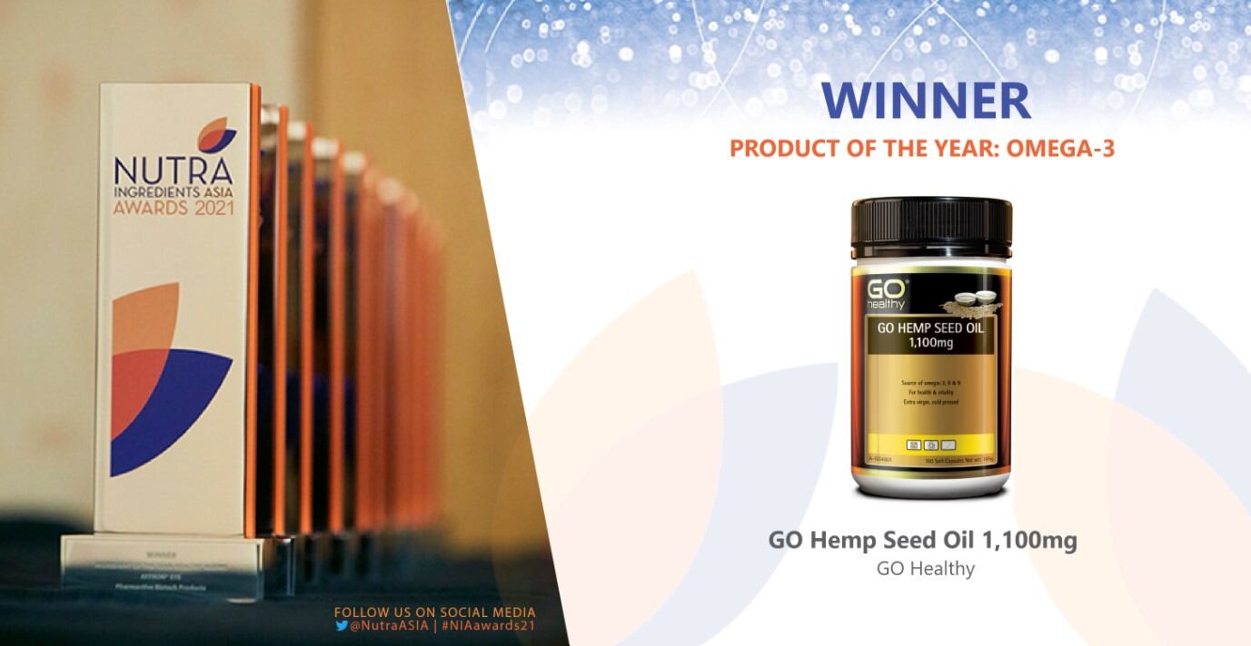 Omega-3 Product of the Year: GO Hemp Seed Oil 1,100mg by GO Healthy