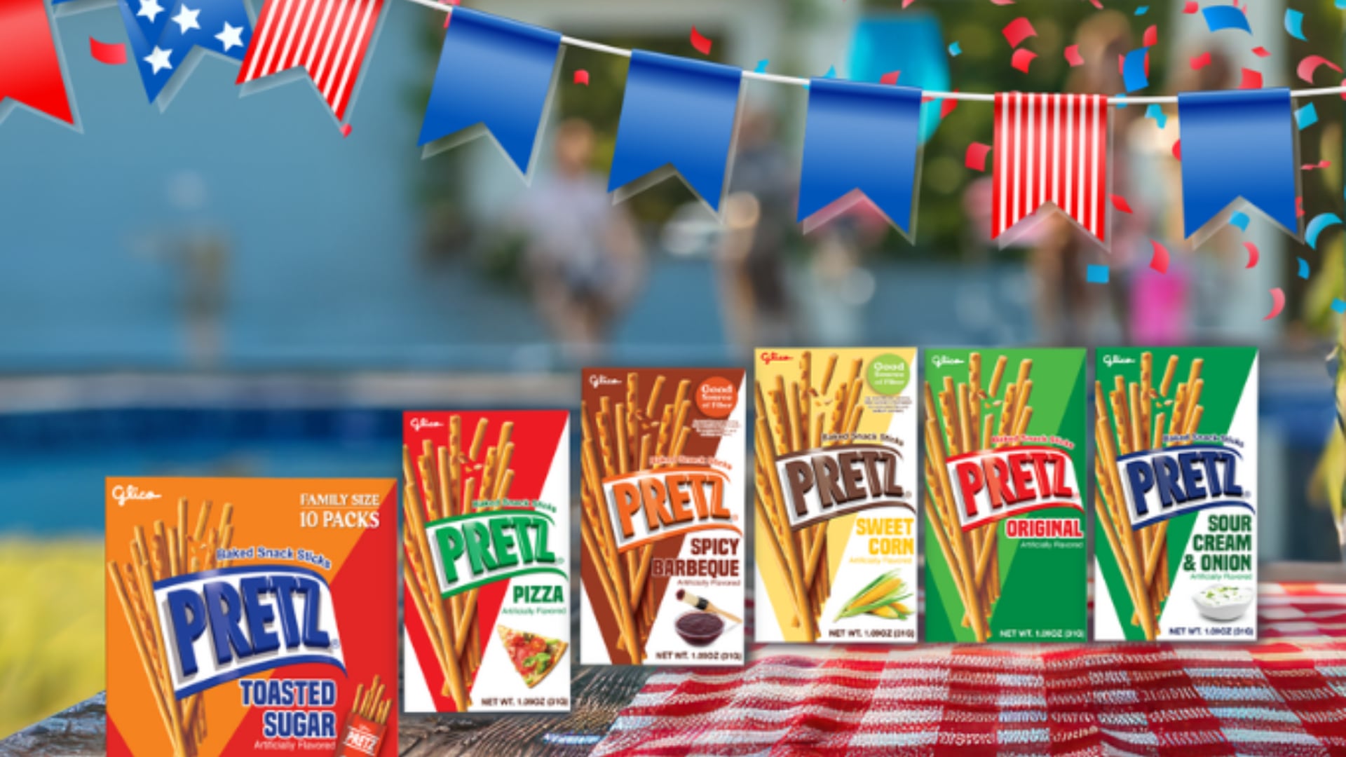 Pretz is positioned as a summer snack in the US, an on-the-go snack like Pocky but without the temperature-sensitive chocolate coating that could melt in the summer heat. Instead, it comes in a variety of flavours including sour cream & onion, spicy barbecue and sweet corn.
