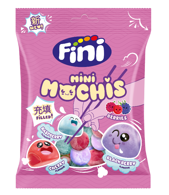 Packs of Fini Mini Mochis in fruit and berry flavours.