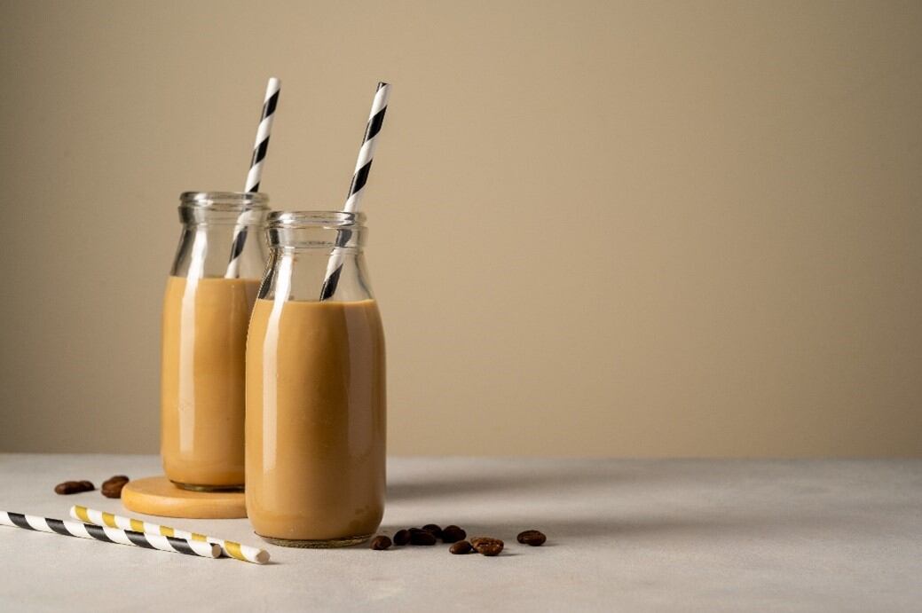 Two iced coffees