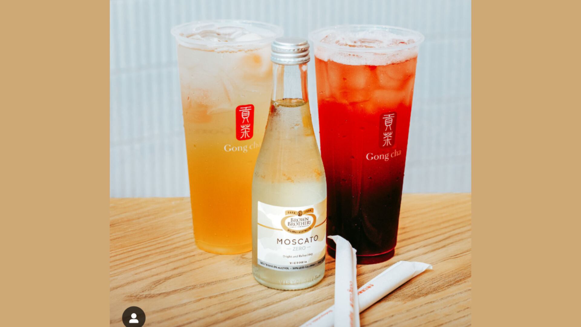 Gong Cha outlets in Australia are offering Brown Brothers’ Moscato Zero in lychee or grape yoghurt flavours for a limited time.