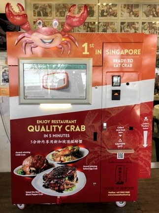 Singapore chain to roll out 100 cooked-crab vending machines by March
