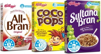 Kellogg cereals will have health star ratings between 1.5 and 5