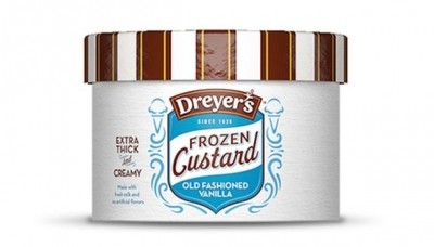 Dreyer's/Edy's Extra Thick & Creamy vanilla custard contains 190 calories per half cup serving compared with 140 calories for Dreyer’s/Edy’s Grand vanilla ice cream. Picture: Dreyer's
