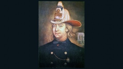 Benjamin Franklin depicted as a member of the Union Fire Company