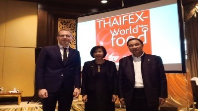 Mathias Kuepper, managing director of Koelnmesse (from left), Vannaporn Ketudat, deputy director general of Thailand's Department of International Trade Promotion, and Kalin Sarasin, chairman of Thai Chamber of Commerce & Board of Trade of Thailand. 