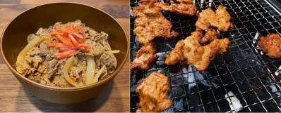 Left to right: Next Meats' Gyudon (beef bowl) and Yakiniku (grilled meat) ©Next Meats