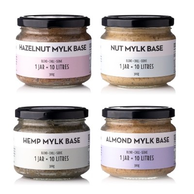 Australia’s Ulu Hye has taken the dairy-free milk concept a step further with its world-first jars of concentrated Mylk Bases made from nuts and seeds. ©Ulu Hye