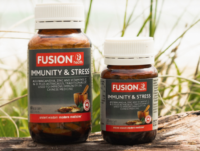 Fusion's Immunity & Stress capsule product. ©Fusion Health Facebook 