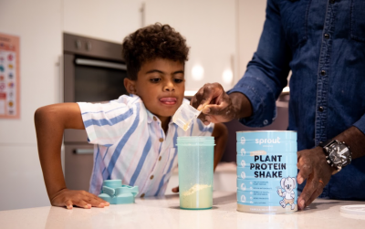 The protein shake is suitable for kids one to 13 years of age, with one serving covering around 50% of their daily protein, vitamin and mineral needs.  ©Sprout Organic