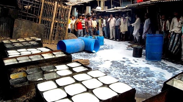 A milk market following a police raid. The courts have secured 122 convictions for milk adulteration this year