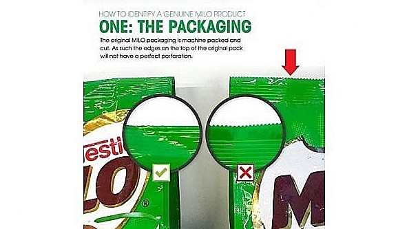Nestlé shows consumers how to tell fake Milo after counterfeit bust