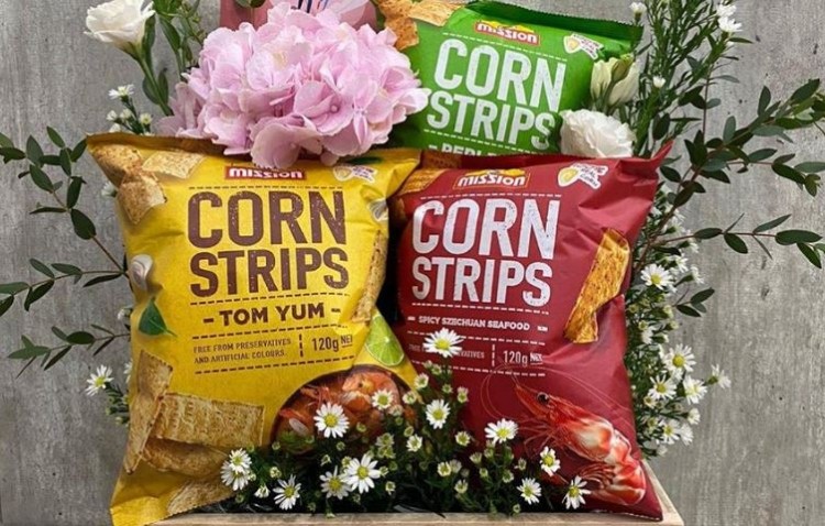 The corn strips snacks will come in Tom Yum, Peri-Peri and Spicy Szechuan Seafood flavours ©Mission Foods Malaysia Facebook