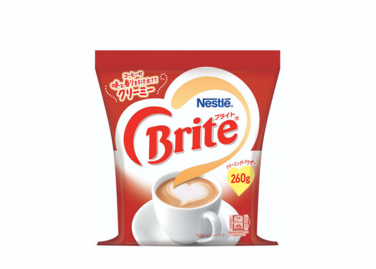 Nestle Brite was first launched in 1969, as the first vegetable-based creaming powder in Japan. It was marketed to enhance creaminess when added to beverages such as coffee and tea, while not imparting any additional flavour ©Nestle Japan