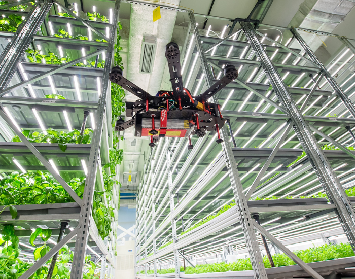 iFarm tech leverages drones to optimise vertical farming systems / Pic: iFarm 