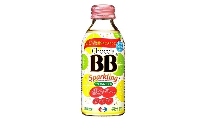 Eisai's new Chocola BB Sparkling Kiwi and Lemon Flavour is approved as a “Food with Nutrient Function Claims”. ©Eisai 