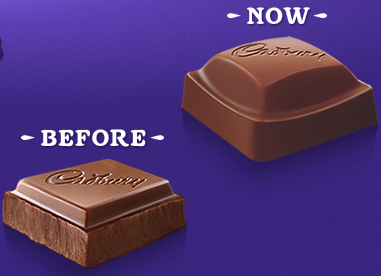 Cadbury Dairy Milk: New look blocks with rounded edges